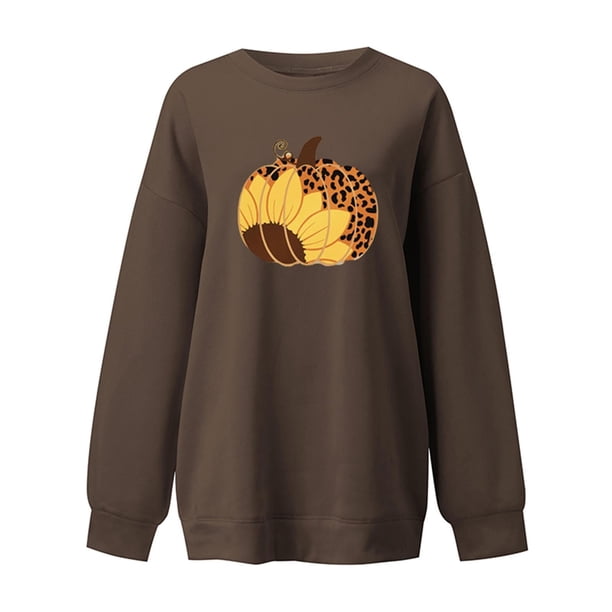 Moda mujer estampado cuello redondo pulóver Tops manga larga cómoda blusa sudadera Fridja czfsfas3462