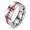 Silver, variant on Unisex Baseball Stitch Band Ring in Stainless Steel with a Curving Red Seam Pattern, US Sizes 7-13, Sporty Casual Birthday Gift for Players and Coaches