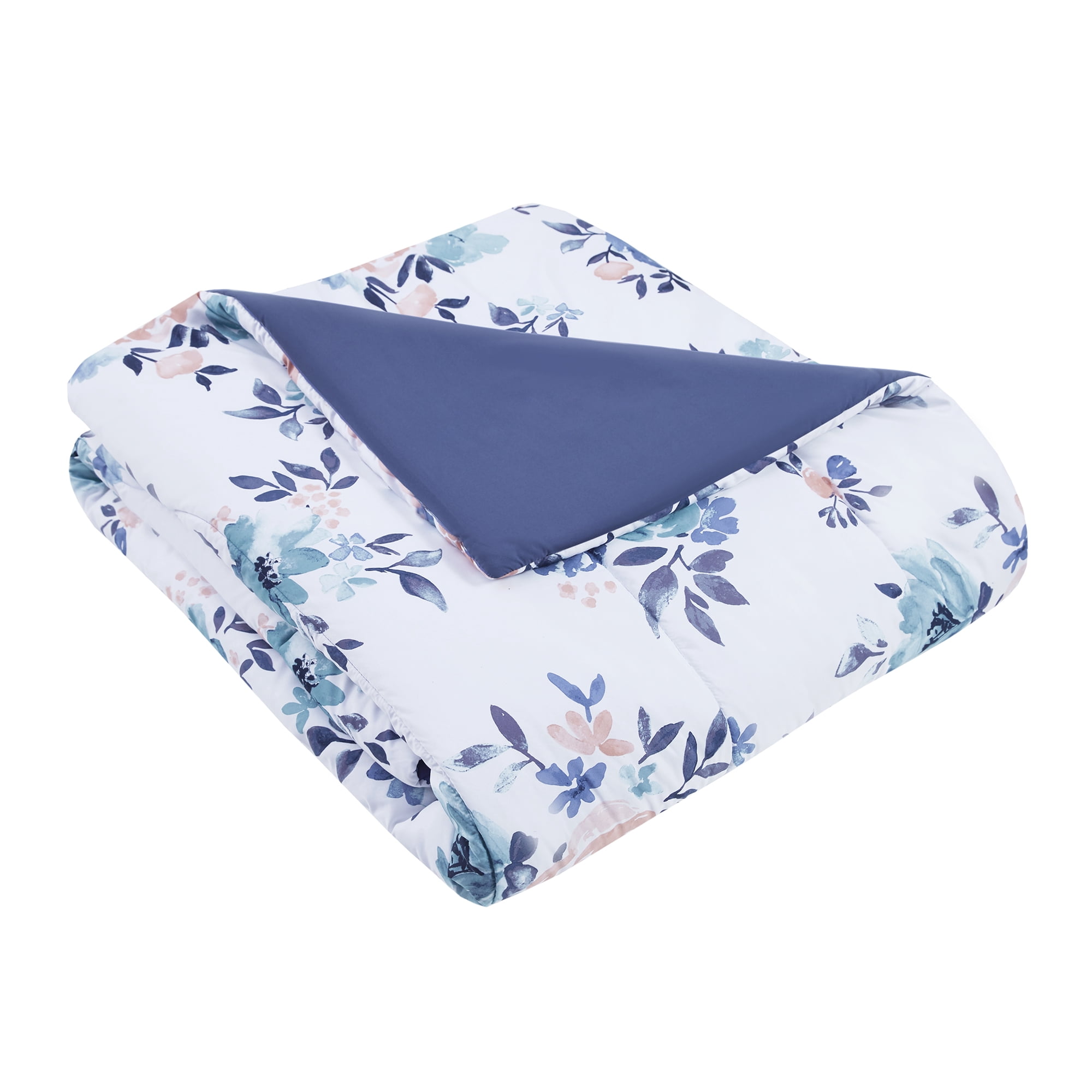 Mainstays Floral Reversible Ultra Soft Comforter, Full/Queen
