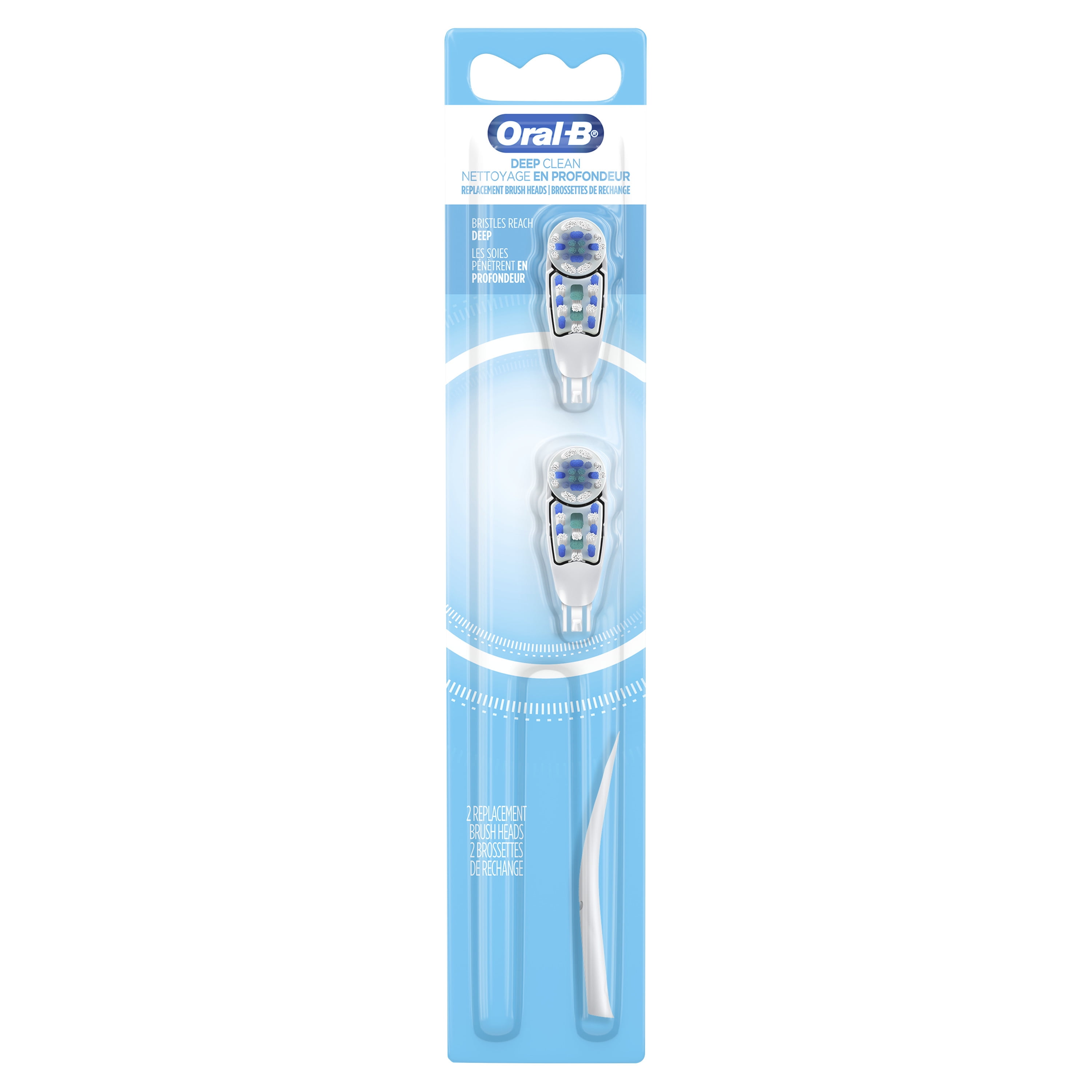 Oral-B Deep Clean Battery Powered Toothbrush Replacement Brush Heads, 2 Count