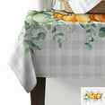 thumbnail image 2 of Sage Green Orange Fall Rectangle Tablecloths 60x104,Pumpkins Eucalyptus Thanksgiving Grey Plaid Table Cloth Table Cover Indoor/Outdoor Tabletop Decor for Wedding Holiday Party Dinner Baby Shower, 2 of 7
