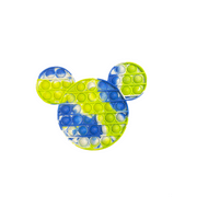 JAJSUPPLIES Green/Blue Push Rainbow Pop It Mickey Waffle Fidget Bubble Popper Stress Reliever Autism Sensory ASMR Multicolor