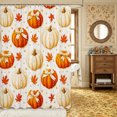 thumbnail image 2 of Erosebridal Pumpkin Bow Shower Curtain 72Wx78L,Fall Harvest Bath Curtain,Ivory, 2 of 6