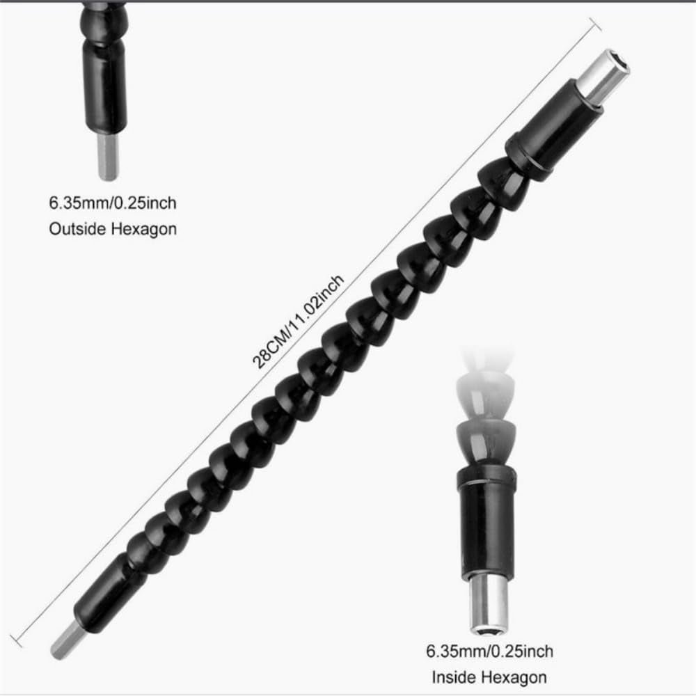 8Pcs Flexible Drill Bit Extension Set With 1/4In Hex Shank For Hex Nut Drivers Impact Hole Saws Shovel Drills