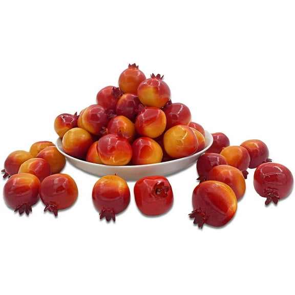 30Pcs Realistic Mini Red Fake Pomegranates,Simulation Lifelike Pomegranates,Faux Fake Fruits Pomegranate for Photoshoot Home Party Decoration
