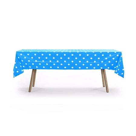 

6 Pack 54 x 108 Turquoise Polka Dot Rectangular Plastic Table Cover Plastic Table Cloth Reusable Gift Expressions (PEVA) (Polka Dot Turquoise)