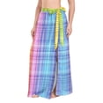thumbnail image 2 of Women Sarong Wraps Rainbow Checkered Swimsuit Beach Pareo Bikini Coverups Skirt M, 2 of 7