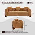thumbnail image 5 of Morden Fort 3PCS Sofa & 2Accent Chair, Upholstered Lamb Fabric Sofa Set with Throw Pillows, Pet-Friendly Curved Couch & Armless Chair for Living Room, Caramel, 5 of 7