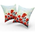 thumbnail image 2 of Red Poppy Flowers Throw Pillow Cases 18 x 18 inch Set of 2 Beauty Bloom Floral Square Cushion Cover Standard Pillowcase for Home Decorative Sofa Armchair Bedroom Living Room, 2 of 6