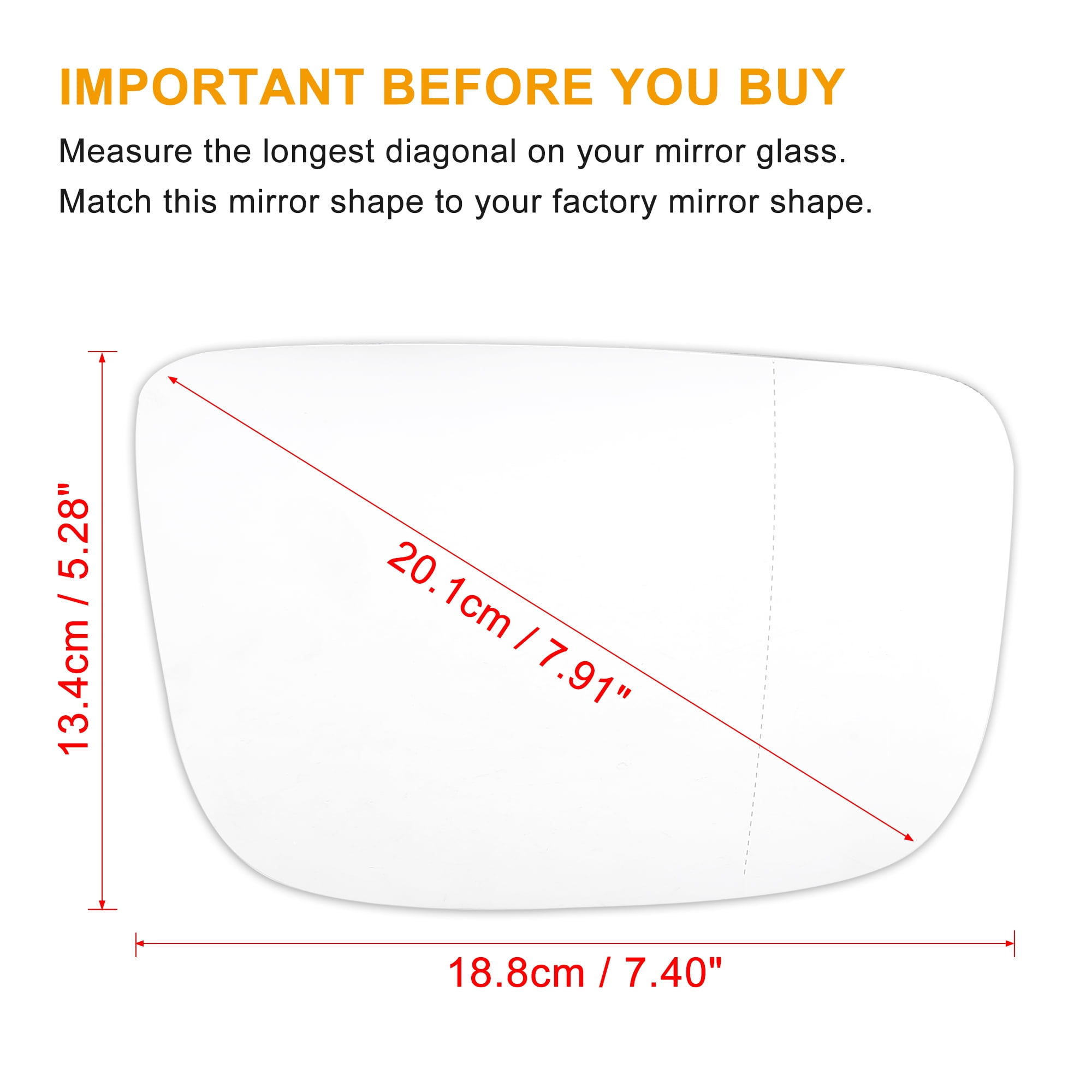 Unique Bargains Right Passenger Side Heated Mirror Glass Backing Plate Rearview Mirrors