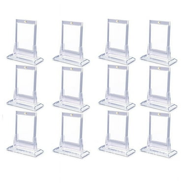 12 Count Magnetic Card Holders for Trading Cards, 35PT Acrylic Baseball Card Holders with Card Stands for Sports Cards