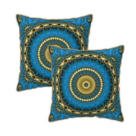 Velvet Decorative Throw Pillow Covers Set of 2, Soft Square Cushion Cover with Invisible Zipper Retro Tie Dye Printing, 16"x16"