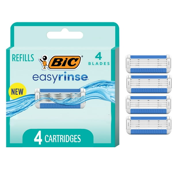 BIC EasyRinse AntiClogging Women's Razor Blade Refills, Razor