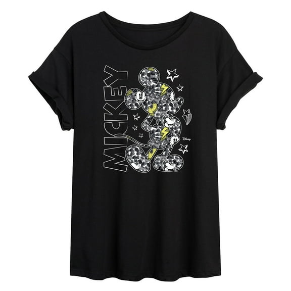 Disney - Mickey Mouse - Mickey Pattern & Stars - Women's Oversized T-Shirt