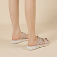 thumbnail image 3 of Orthopedic Sandals for Women Athletic Thick Cushion Mesh Slip on Walking Beach Shoes with Comfy Arch Support Khaki Size 8.5, 3 of 6