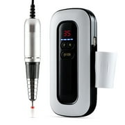 35000 RPM Rechargeable Nail Drill Machine Kit LCD Digital Display Portable Low-Noise Stable White