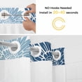 thumbnail image 5 of Navy Blue Blue Gray Sunflowers No Hook Shower Curtain with Snap in Liner Abstract Blooming Floral Waterproof Bathroom Shower Curtain with See Through Top Window for Bathtub 60" x 72", 5 of 9