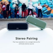 DOSS Bluetooth Speaker, SoundBox Pro+ Wireless Bluetooth Speaker with 24W Impressive Sound, Booming Bass, IPX6 Waterproof, 15Hrs Playtime, Wireless Stereo Pairing, Mixed Colors Lights, 66 FT- Green