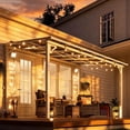 thumbnail image 2 of Leukture 8' x 12' Wall Mounted Lean to Metal Awnings with Sloped Roof Outdoor Patio Gazebo Awning for Backyard Deck White, 2 of 7