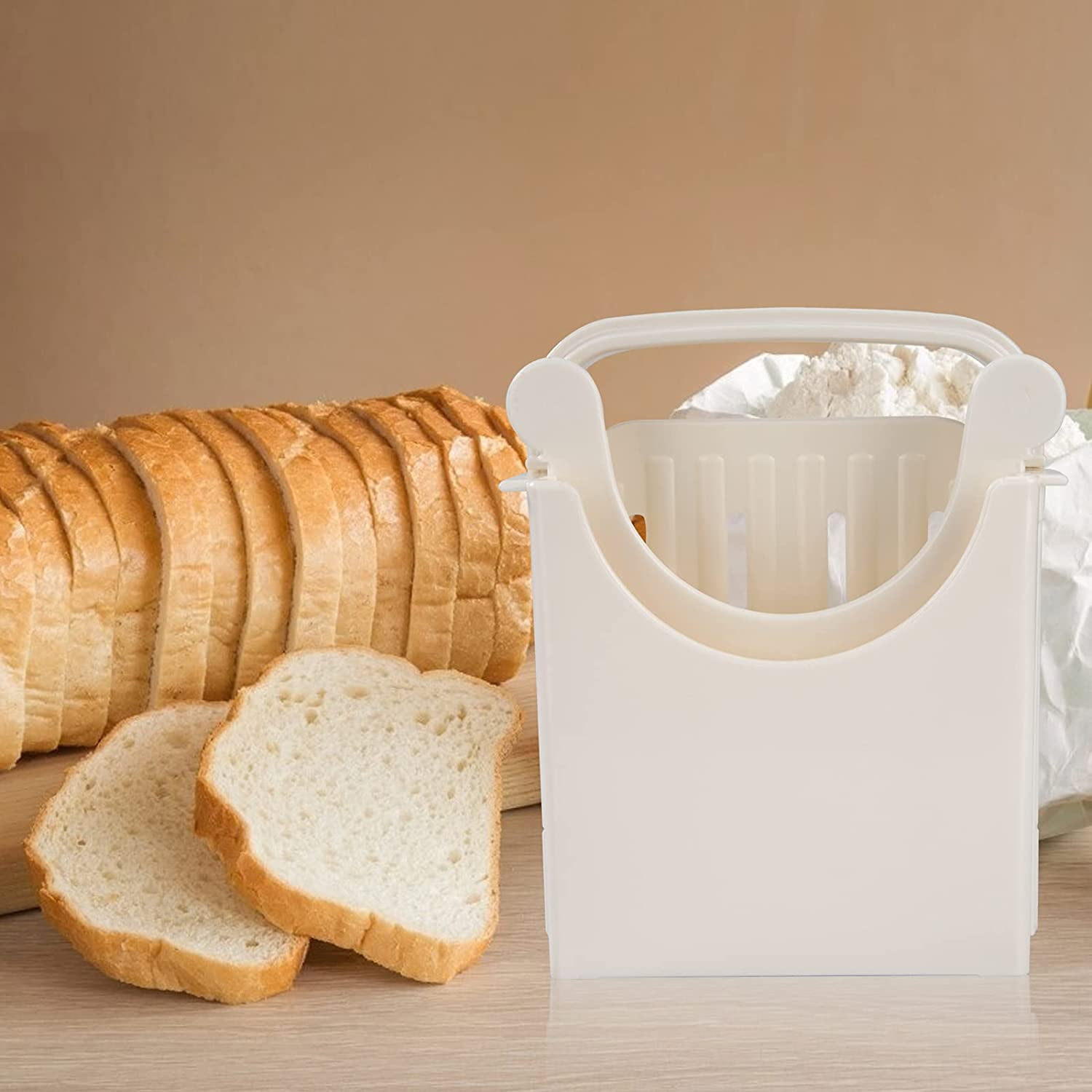 1 Pack Bread Slicer Guide,table Bread/Roast/Loaf Slicer Cutter,Sandwich  Maker Toast Slicing Machine Folding and Adjustable Handed Bread Slicer 