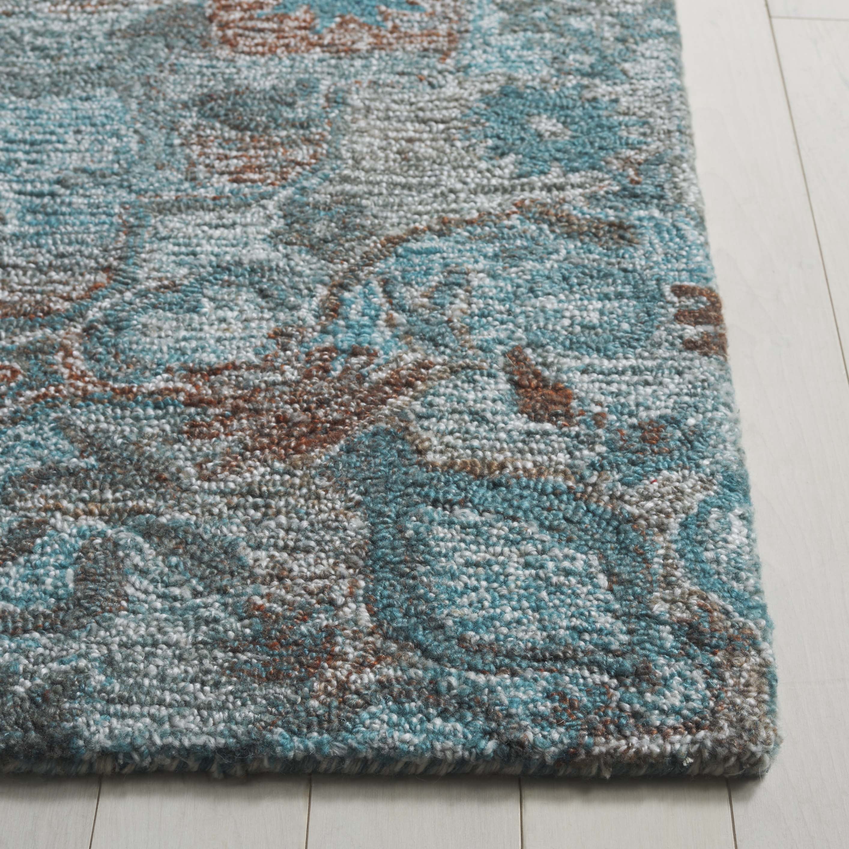 SAFAVIEH Anatolia Salome Medallion Area Rug, Turquoise/Brown, 4' x 6'