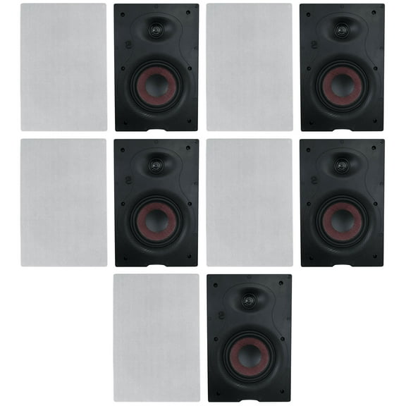 10) Rockville WA658 6.5" In-Wall Home Speakers w Kevlar Woofer Silk Dome Tweeter
