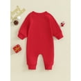 thumbnail image 4 of CIYCuIT Infant Baby Girls Christmas Footless Jumpsuit Long Sleeve Letter Print Rompers Newborn Casual Playsuit Daily Clothes 0-18 Months, 4 of 9