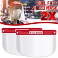 thumbnail image 1 of 2 Pcs Écran de Protection Intégral Transparent Masque de Protection Réglable Anti-Buée Anti-Éclaboussures Antipoussière Visière de Sécurité pour Magasinage en Supermarché Extérieur, Bleu / Rouge, 1 of 2