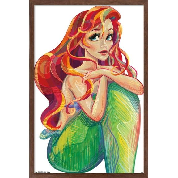 Disney The Little Mermaid - Ariel - Stylized Wall Poster, 22.375" x 34" Framed
