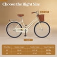 thumbnail image 3 of Gymax 24-Inch Beach Cruiser Bike w/Adjustable Seat Woven Basket & Rear Rack Beige, 3 of 9
