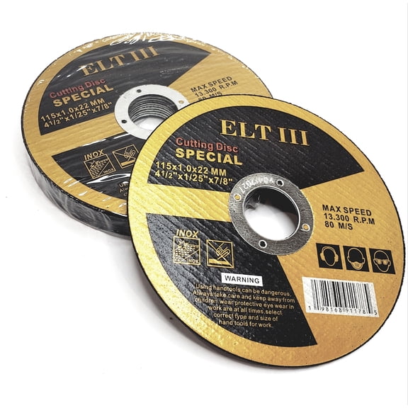 ELT III Stainless Steel Metal Cutting Disc 4 1/2 Inch, New pack 10