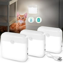 XIHAMA USB Rechargeable Battery Night Light Indoor,Stick-on Motion Sensor Puck Night Lights-No Need Plug Into Wall, Mini Motion Sensor Closet Lights for Stair Hallway Bedroom Toilet Cabinet