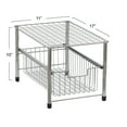 thumbnail image 2 of Household Essentials Single Basket Sliding Cabinet Organizer, Metal Frame, Small, Free Standing - No Installation Necessary, Silver Finish, 2 of 5
