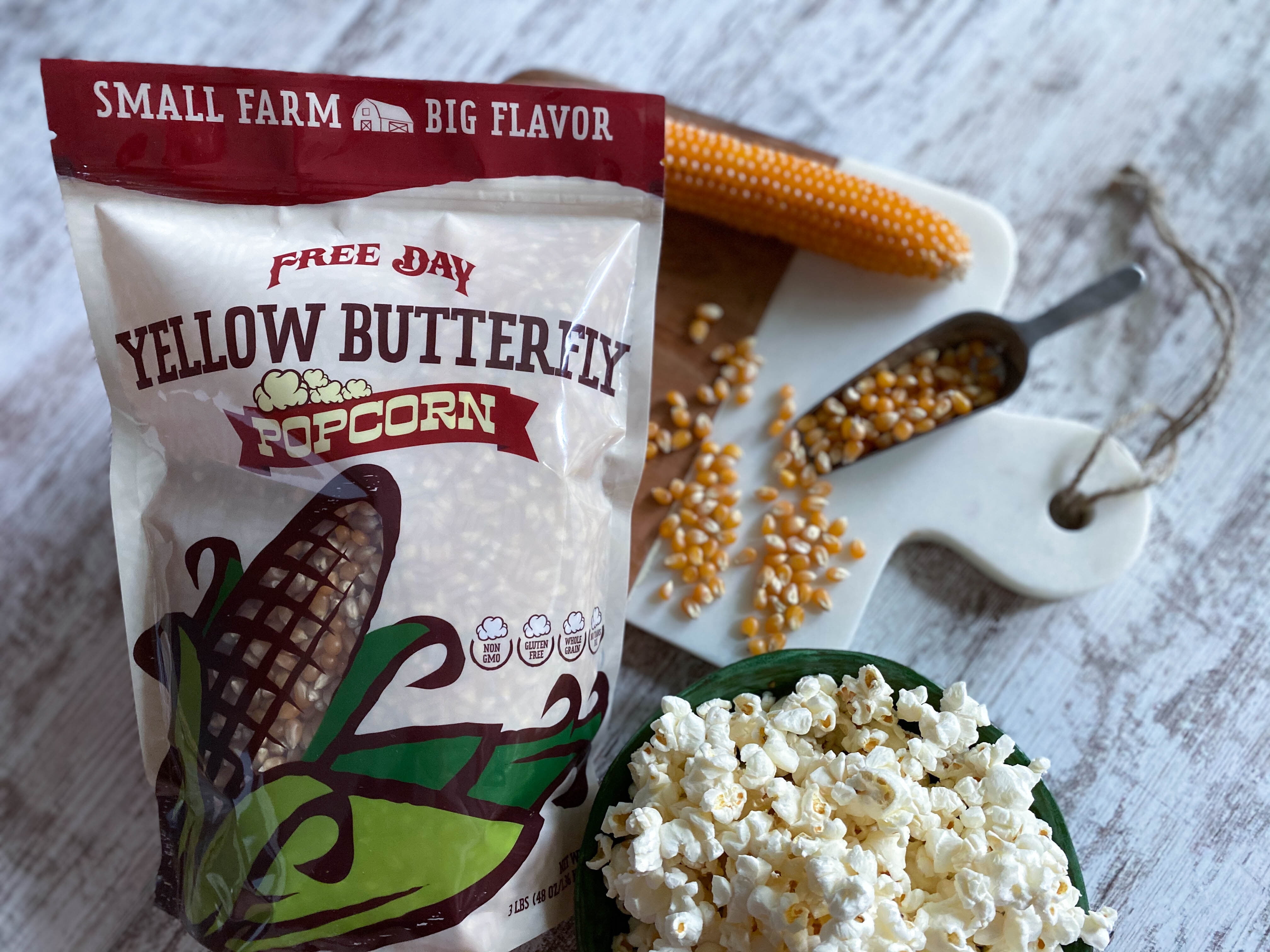 Free Day Popcorn Yellow Butterfly Popcorn 2 Pack 48 oz