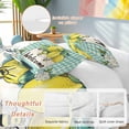 thumbnail image 3 of Summer Lemon Bedding 3 Piece Duvet Cover Set Queen Size, Spring Bees Turquoise Plaid Soft Microfiber Comforter Cover with Zipper Closure & Pillowcases, Wrinkle & FadeResistant Quilt Cover, 3 of 9