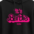 thumbnail image 3 of Barbie The Movie - It's Barbie Pink - Juniors Cropped Pullover Hoodie, 3 of 5