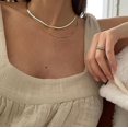 thumbnail image 5 of Wabjtam Collar de cadena de serpiente de oro Collar de espiga Collar de oro Joyería de regalo para mujeres y niñas, 5 of 5