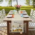 thumbnail image 4 of Yellow Sunflower Table Runner, Gnomes Elegant Pastoral Vintage Art Rustic Washable Cotton Linen Table Runners 60 Inches Long, Dresser Scarf Runner for Coffee/TV Stands/Kitchen/Cabinets 13''x60'', 4 of 9