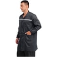 thumbnail image 3 of RUNQHUI Unisexe Femmes Hommes Manteau de Travail à Manches Longues Veste Résistante à l'Usure Manteau de Labo Antipoussière Uniforme d'Atelier Gris M/小号, 3 of 7