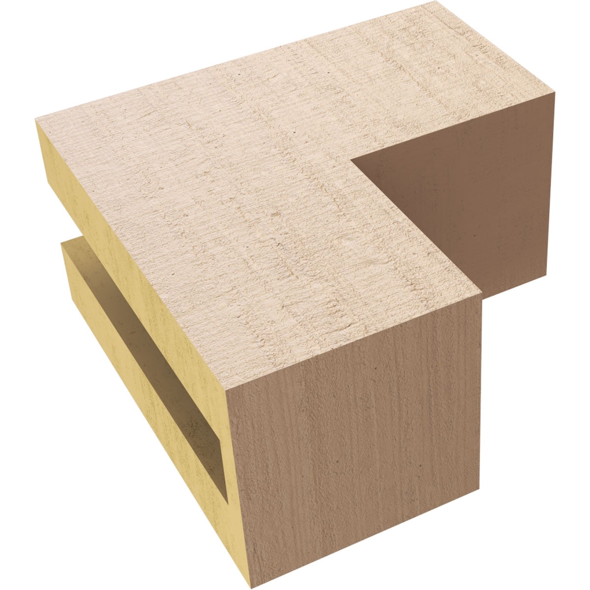 3"W x 6"D x 6"H Classic Chapel Hill Rough Cedar Woodgrain TimberThane Corbel, Primed Tan