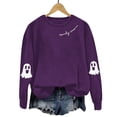 thumbnail image 7 of NMMUED Halloween Sweatshirt Women, Y2k Long Sleeve Top, Ghost Halloween Sweatshirt, Workout Clothes for Women, Ghost Halloween Shirt, Womens Shirts Casual, Purple L, 7 of 7