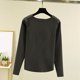 thumbnail image 4 of Top corto,Blusa de manga larga para mujer, cuello redondo, botones delanteros, camisa informal de color liso, tela de rayón suave, ideal para uso diario y en casa, sopatenor, 4 of 8