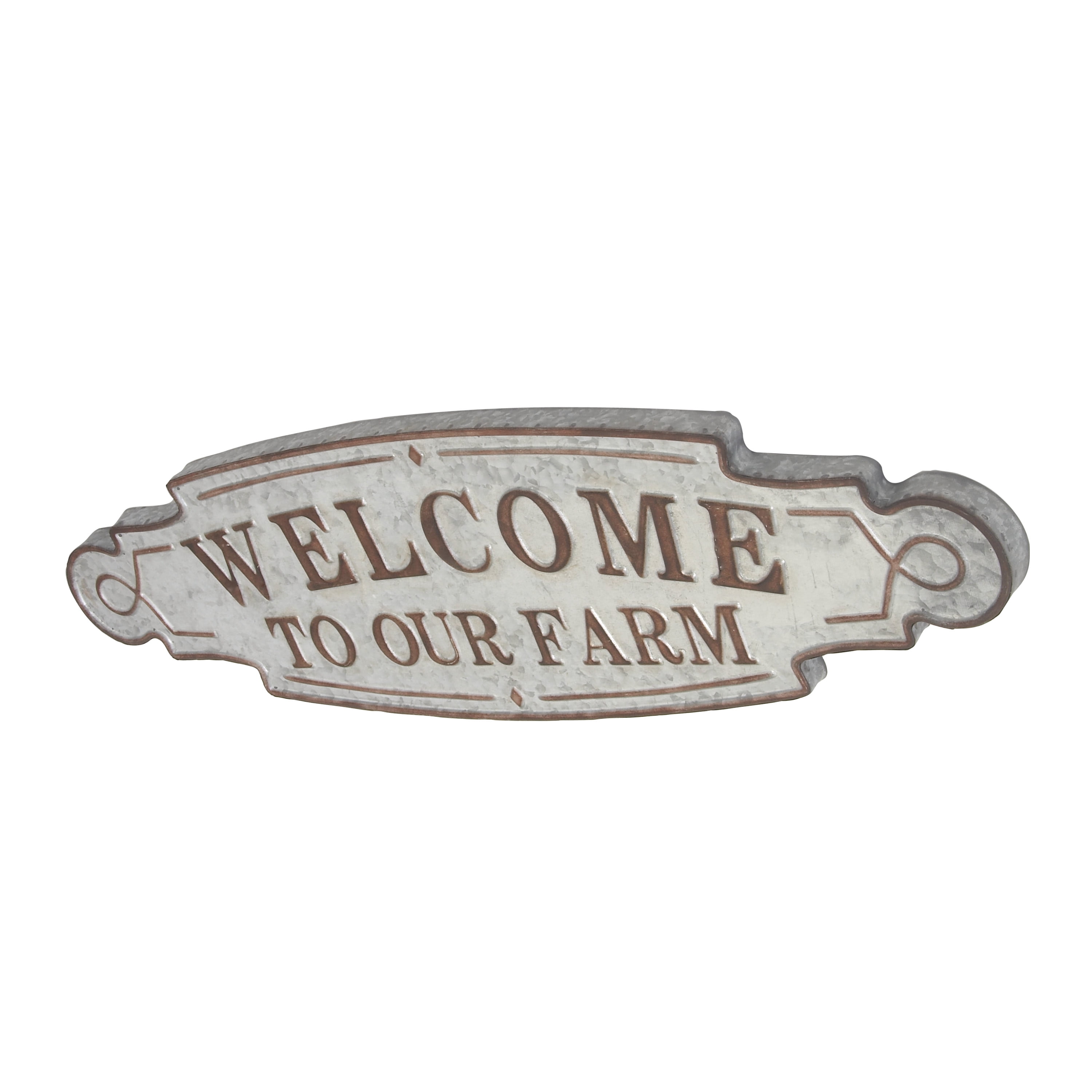 DecMode Indoor Brown Metal Farmhouse Sign Wall Decor