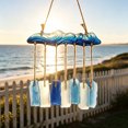 thumbnail image 6 of Handmade Sea Glass Windchime Outdoor Beach Gifts 9.45inch Long Hanging Mobile Wind Chime Garden with Driftwood and Polished Sea Glass for Home Decor, 6 of 8