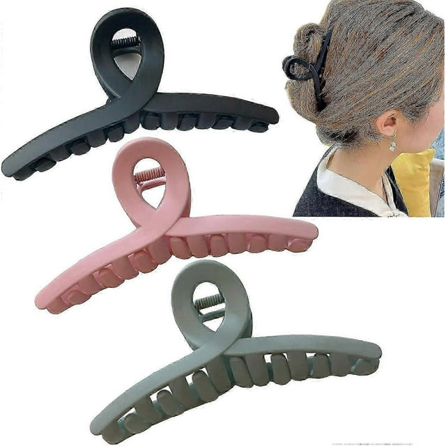 3pcs Jumbo Hair Clips for Thick Hair Strong Hold Jaw Hair Clips Big Hair Catch Barrette