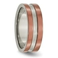 thumbnail image 6 of Auriga Fine Jewelry Titanium Grooved 8mm Brown IP-plated w/Center Band for Men Size 11, 6 of 6