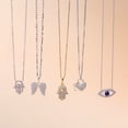 thumbnail image 5 of BERRICLE Sterling Silver Hamsa Hand Cubic Zirconia CZ Fashion Pendant Necklace for Women 16 inch, Yellow Gold Flashed, 5 of 6