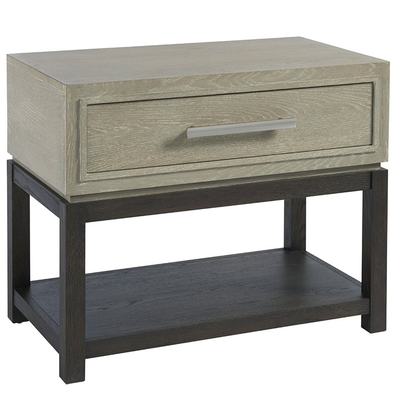 Universal Furniture Zephyr 1 Drawer Nightstand in Gray and Black