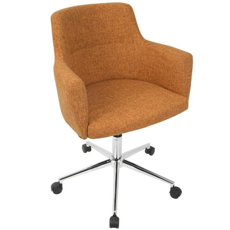 UPC: 0681144443160 | Andrew Contemporary Adjustable Office Chair – Metal  Fabric  Foam In Orange