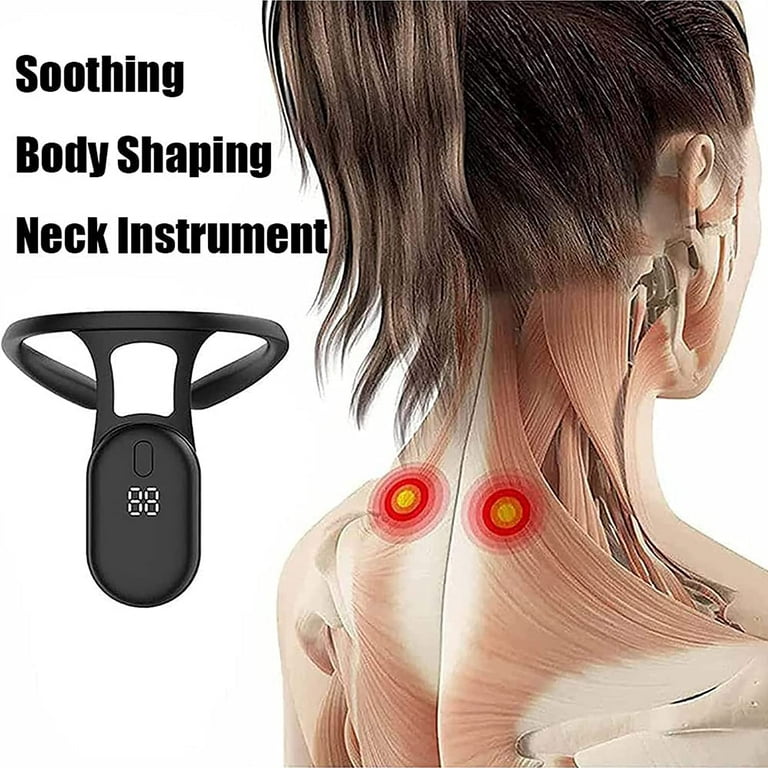 Posture Corrector Ultrasonic Portable Lymphatic Soothing Body Shaping Neck  Instrument, Ems Neck Acupoints Lymphvity Massager Device